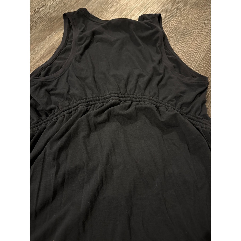 Athleta Black Sleeveless Empire Waist Cinched Tank Top Large L Yoga Travel - Picture 5 of 5